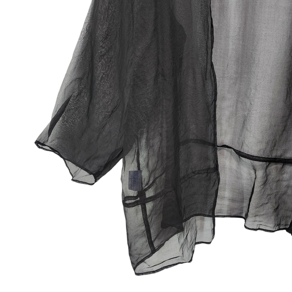 Whispers by Carole Dolighan Women's Long Sleeves Open Front Sheer Top Cardigan - Picture 3 of 6